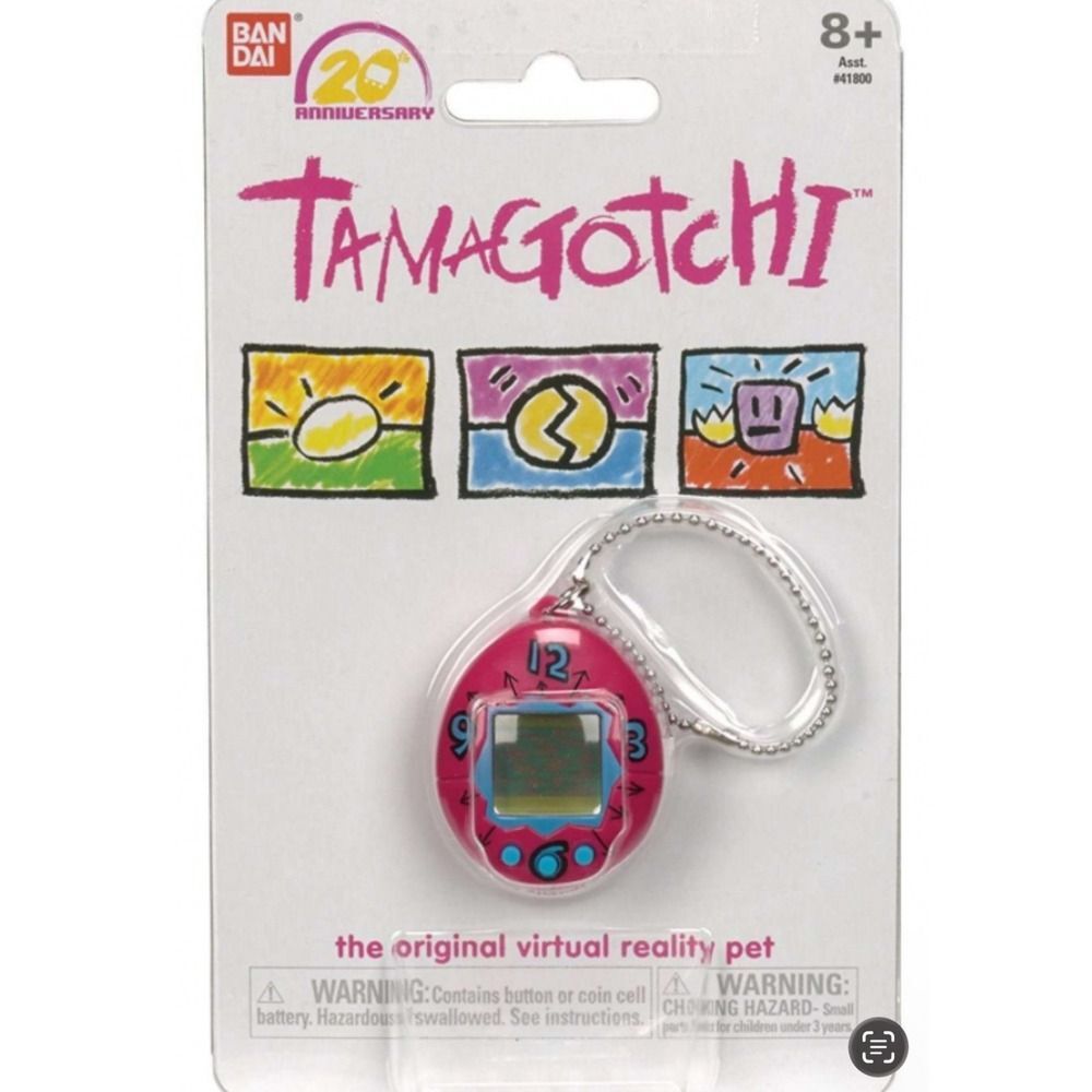 Bandai Tamagotchi Clock Virtual Digital Pet Keychain Works Tested Y2K